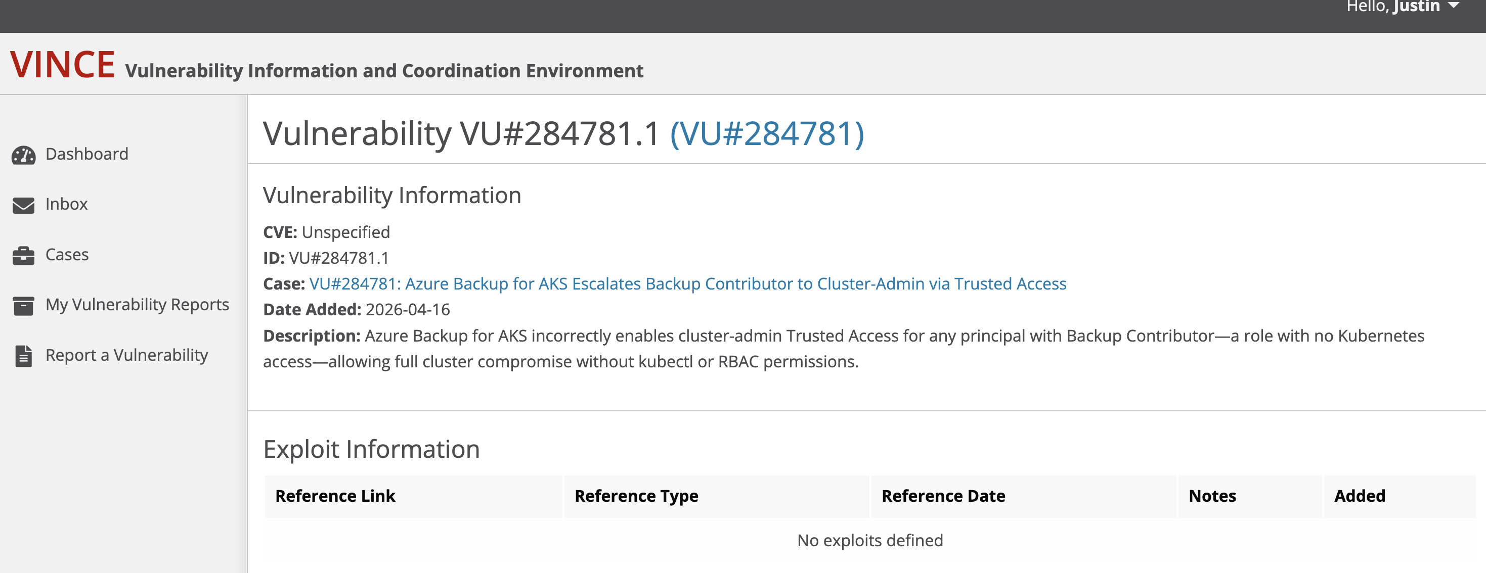 CERT/CC Validation - VU#284781